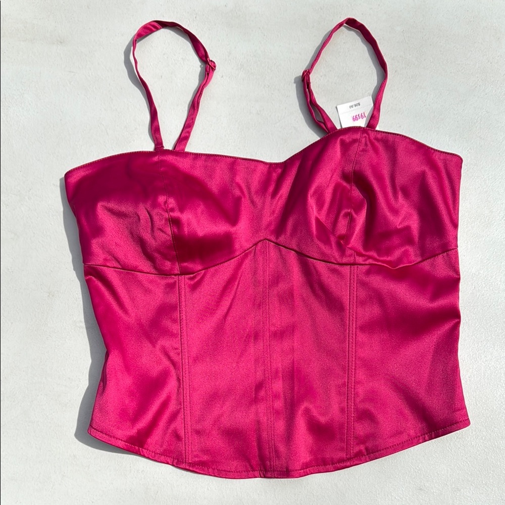Pink Satin Corset Top